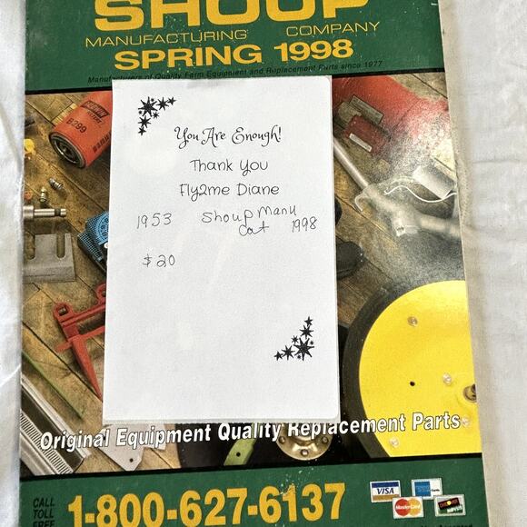 SHOUP Manufacturing Company Spring 1998 farm replacement parts catalog - Picture 2 of 5